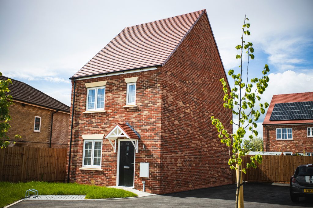 casement window brick house